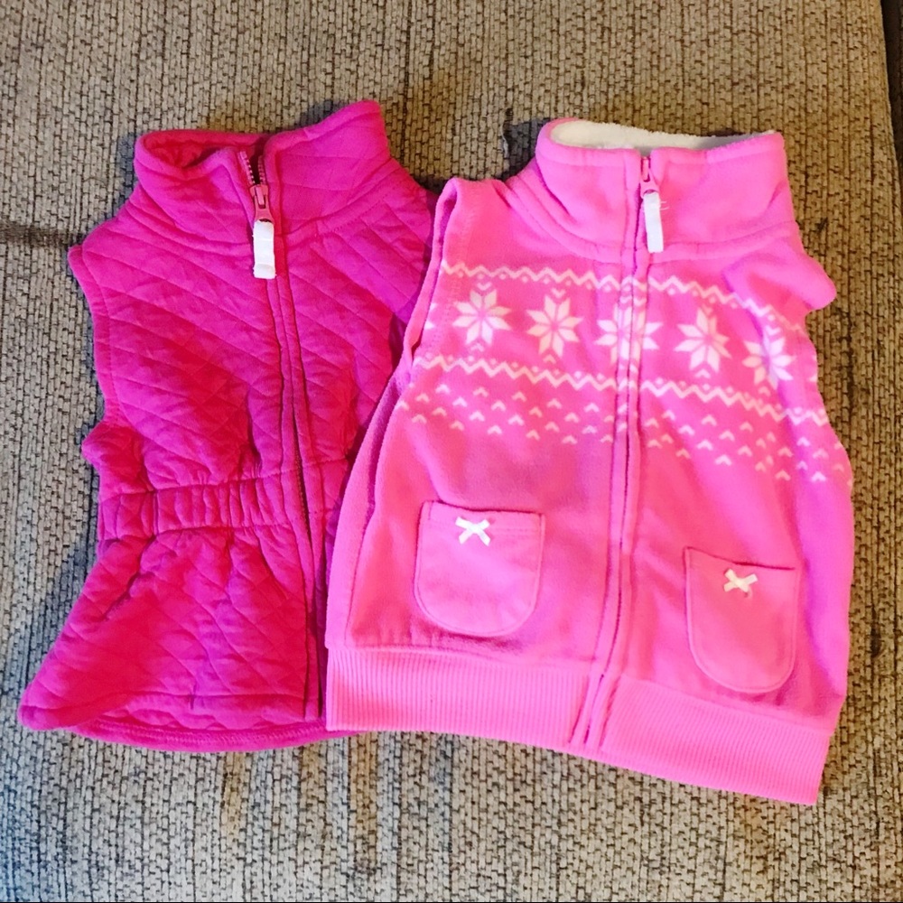 Bundle of 2 Baby Girl Vests Pink